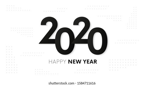 Happy new year 2020 typography sign.