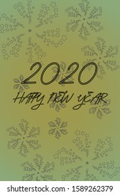 Happy new year 2020 typography text celebration poster design. vintage style, Vector EPS 10.