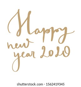 happy new year 2020. unique handwritten lettering. christmas greeting card
