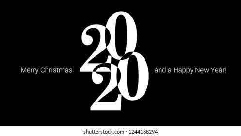 Happy new year 2020 vector background. Cover of card for 2020.