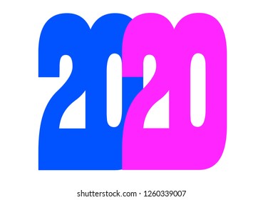 Happy new year 2020 vector background. Cover of card for 2020.