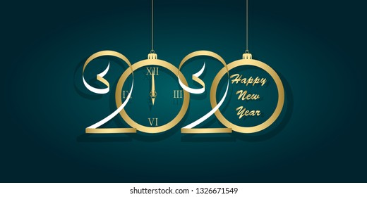 Happy new year 2020 vector illustration