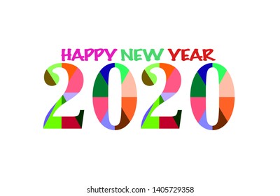 Happy New Year 2020 Vector illustration EPS10 on white background