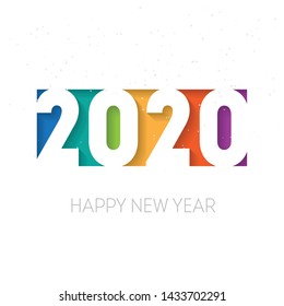 Happy new year 2020 vector background. Vector brochure or calendar cover design template. Cover of business diary for 2020 with wishes.