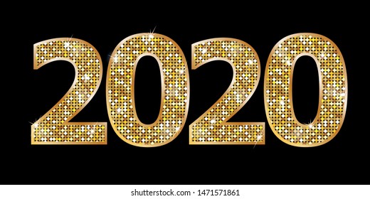 Happy new year 2020 vector