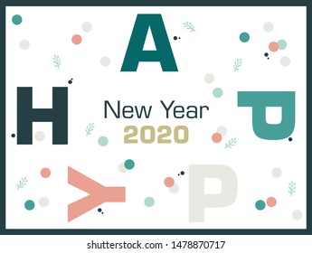Happy New Year 2020, vector banner