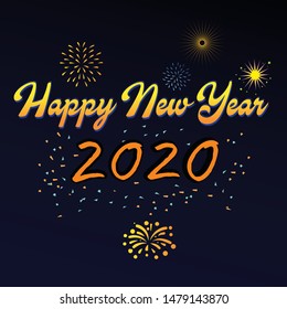 Happy New Year 2020 Vector Design. 2020 Banner Vector Template. 