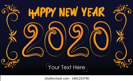 Happy New Year 2020 Vector Design. 2020 Banner Vector Template. 