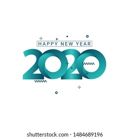 Happy New year 2020 Vector template. Design for celebrations, greeting cards, calendar or print. 