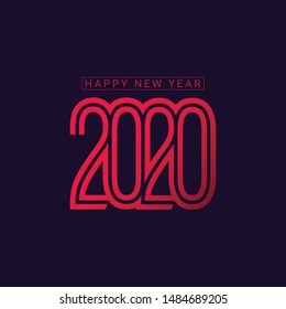 Happy New year 2020 Vector template. Design for celebrations, greeting cards, calendar or print. 