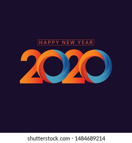 Happy New year 2020 Vector template. Design for celebrations, greeting cards, calendar or print. 