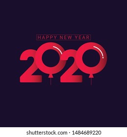Happy New year 2020 Vector template. Design for celebrations, greeting cards, calendar or print. 