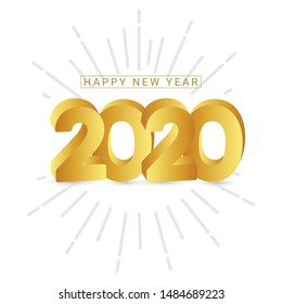 Happy New year 2020 Vector template. Design for celebrations, greeting cards, calendar or print. 