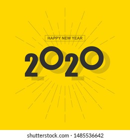 Happy New year 2020 Vector template. Design for celebrations, greeting cards, calendar or print.