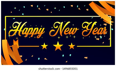 Happy New Year 2020 Vector Design. 2020 Banner Vector Template. 