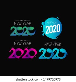 happy new year 2020 vector template. Design for banner; greeting cards or print.