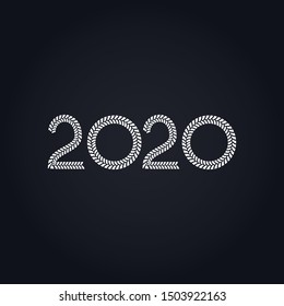 Happy New Year 2020 vector design. New Year 2020 Creative Design Concept.
