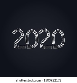 Happy New Year 2020 vector design. New Year 2020 Creative Design Concept.