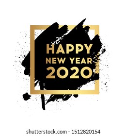 Happy New Year 2020. Vector New Year illustration. Brochure design template, card, banner 