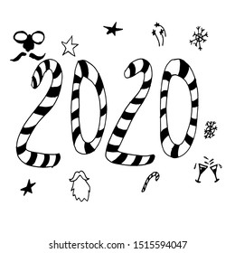 Happy New Year 2020 Vector Illustration