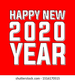 Happy New Year 2020 vector text vintage