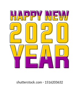 Happy New Year 2020 vector text vintage