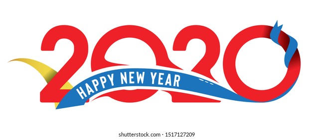 Happy New Year 2020 vector