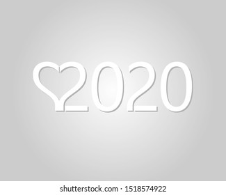 Happy New Year 2020. Vector New Year illustration. Brochure design template, card, banner 