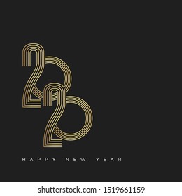 Happy New Year 2020. Vector New Year illustration. Brochure design template, card, banner 