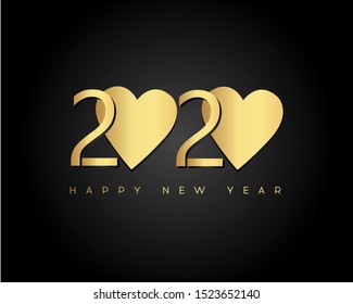 Happy New Year 2020. Vector New Year illustration. Brochure design template, card, banner 