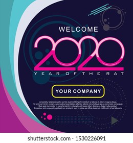 Happy new year 2020 vector background and greeting cards