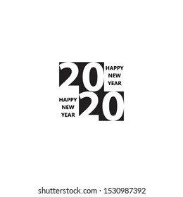 Feliz año nuevo 2020. Plantilla de icono del logotipo del vector