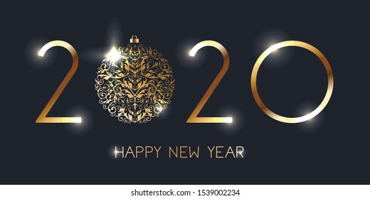 Happy New Year 2020. Vector illustration eps 10