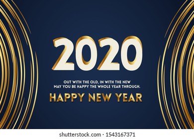 Happy new year 2020 vector illustration design. Can be used for greeting card, poster, banner, and background. 