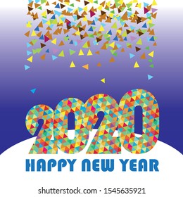 Happy new year 2020, vector illustration
