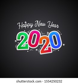 Happy new year 2020 vector design 