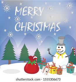 Happy new year 2020. Vector illustration design with blue color with gifts and cards. Vector illustration.