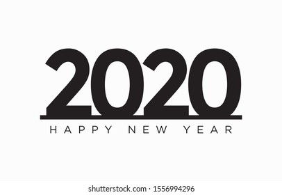 Happy New Year 2020 vector design. Cover of business for 202. Brochure design template, card, banner. Vector illustration. Isolated on white background. Happy New Year