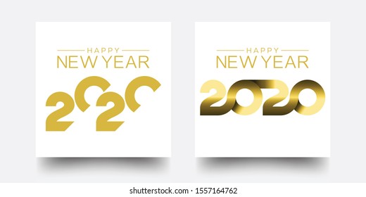 	
Happy New Year 2020 Vector Template. 