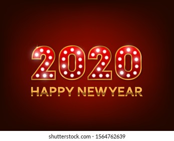 Happy new year 2020 vector template design. Abstract background