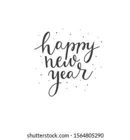 Happy New Year. 2020. Vector illustration with lettering composition. New Year's Eve label.