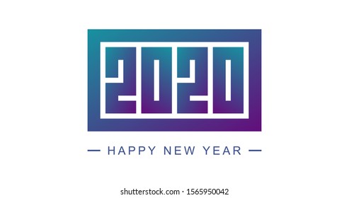 Happy new year 2020 vector template, 2020 Typography Design for banner, greeting cards or print.