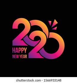 happy new year 2020 vector template. Design for banner,greeting cards or print