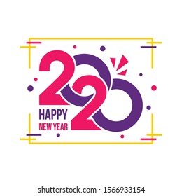 happy new year 2020 vector template. Design for banner,greeting cards or print