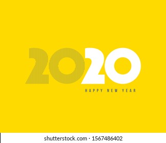 Happy new year 2020 vector template for greeting card and calendar. 
