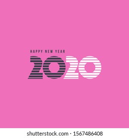 Happy new year 2020 vector template for greeting card and calendar. 