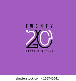 Happy new year 2020 vector template for greeting card and calendar. 
