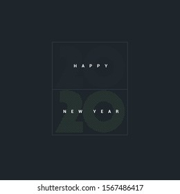 Happy new year 2020 vector template for greeting card and calendar. 