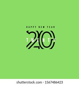 Happy new year 2020 vector template for greeting card and calendar. 