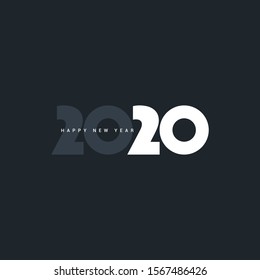 Happy new year 2020 vector template for greeting card and calendar. 